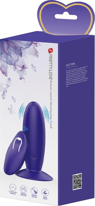 Actual product image Pretty Love Youth Plug Anal Vibrator With Remote Control Purple (3.30 cm)