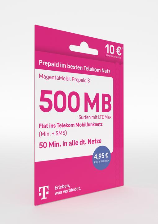 Produktbild Telekom Magenta Mobil Prepaid S (500 MB / 30 Tage)