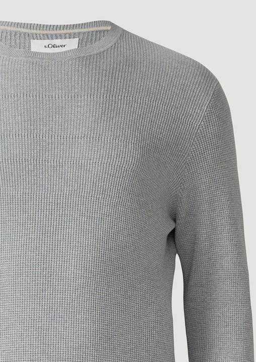 Produktbild s.Oliver Strickpullover Strukturmix-Pullover aus reiner Baumwolle (XXL)