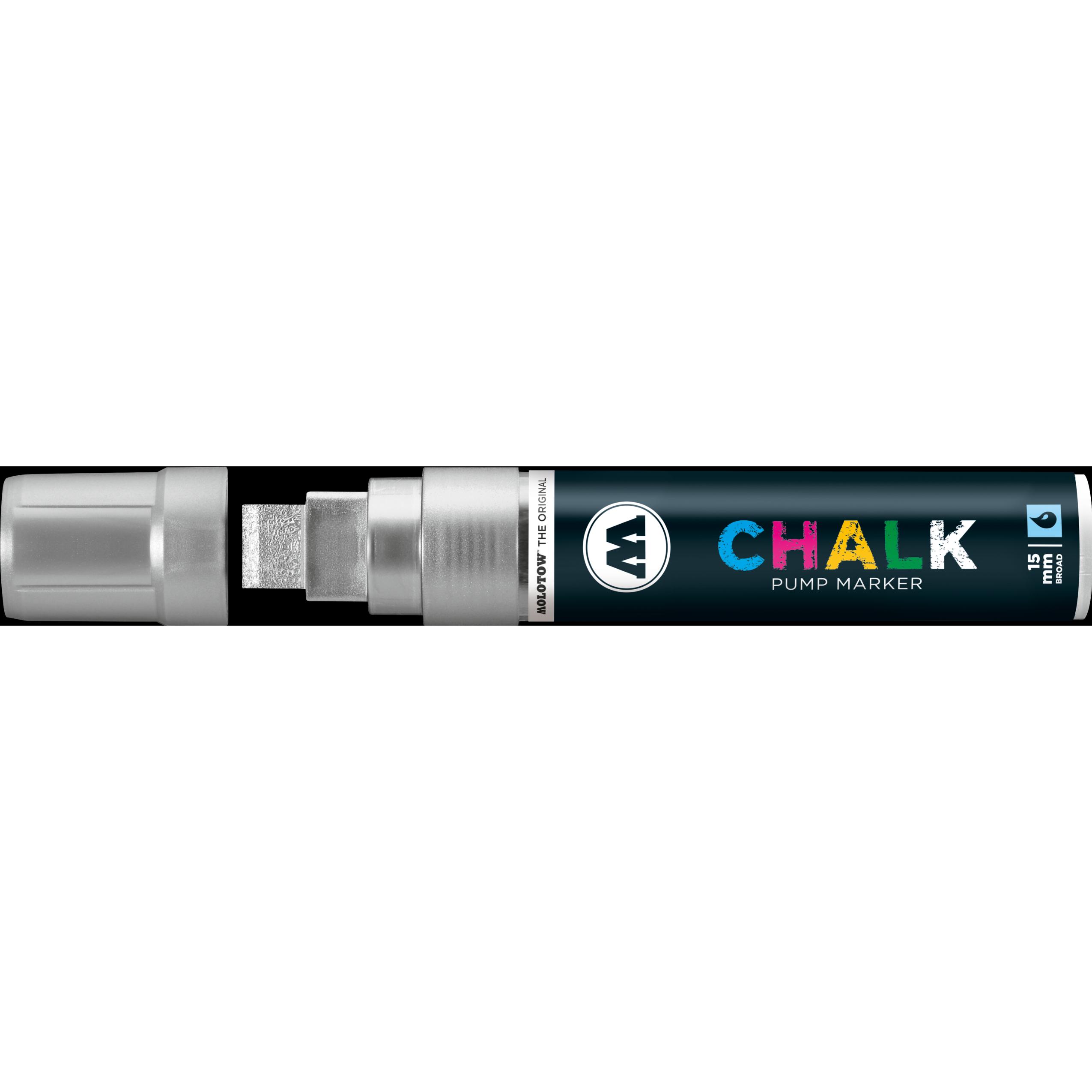 Molotow, Marker, Windowmarker Chalk nachfüllbar 15mm metallic silber (Metallic Silber, 15 mm, 1 x)