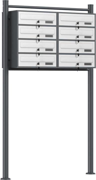 Wiltec 8 letterbox system anthracite/white 270 x 898 x 1500 mm free-standing letterbox