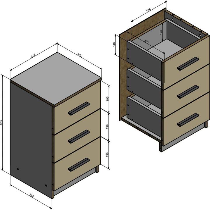 Immagine prodotto Vicco Nachttisch (38 x 35 x 66 cm)