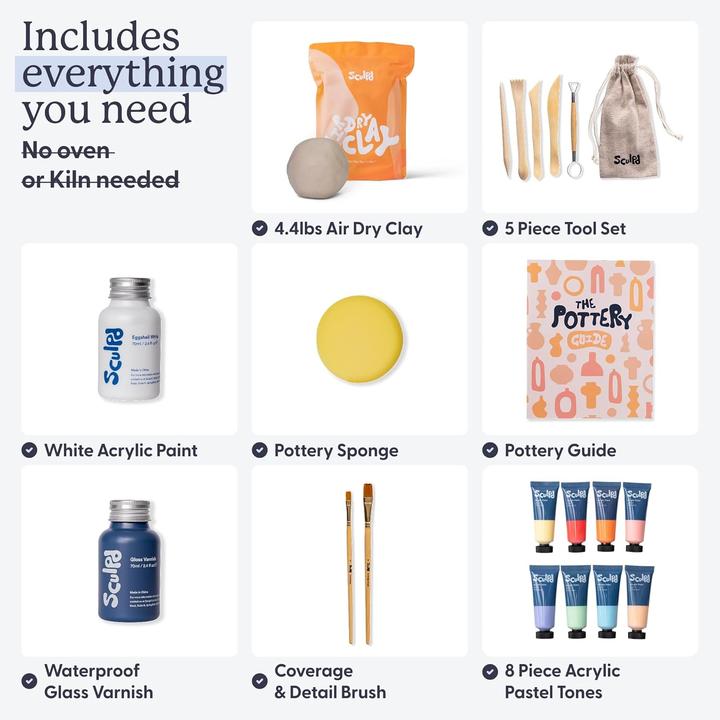 Produktbild Sculpd Töpferset mit lufttrocknendem Ton
