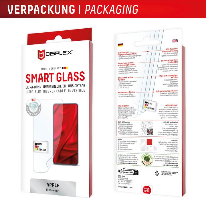 Produktbild Displex Smart Glass, Displayschutzfolie (1 Stk., Apple iPhone Air)