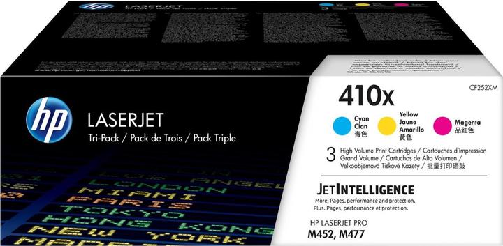 Image du produit HP 410X (CF252XM) Cyaan/Magenta/Geel - Cartouche de toner LaserJet originale - 3-pack - Haute Capacité (CMJN)