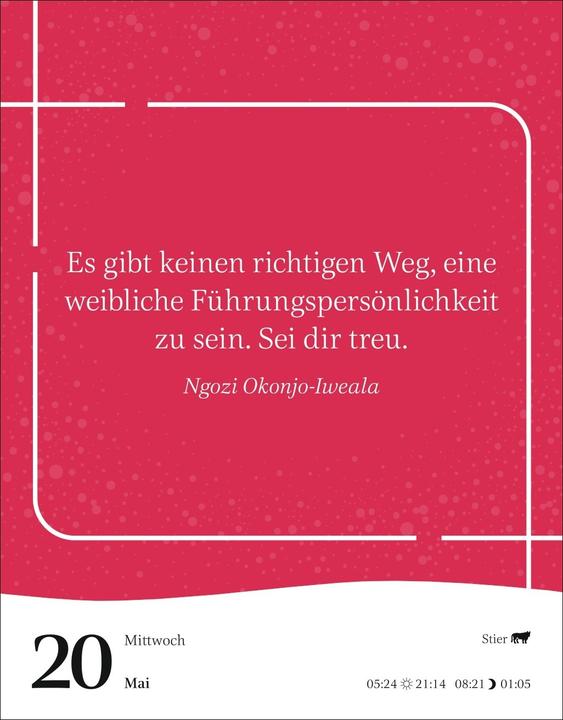 Produktbild Harenberg Starke Worte von starken Frauen Tagesabreisskalender 2026 (Deutsch)