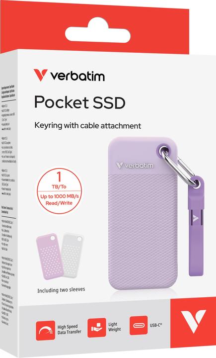 Produktbild Verbatim Pocket SSD 1TB Purple 2x Slvs (1 TB)