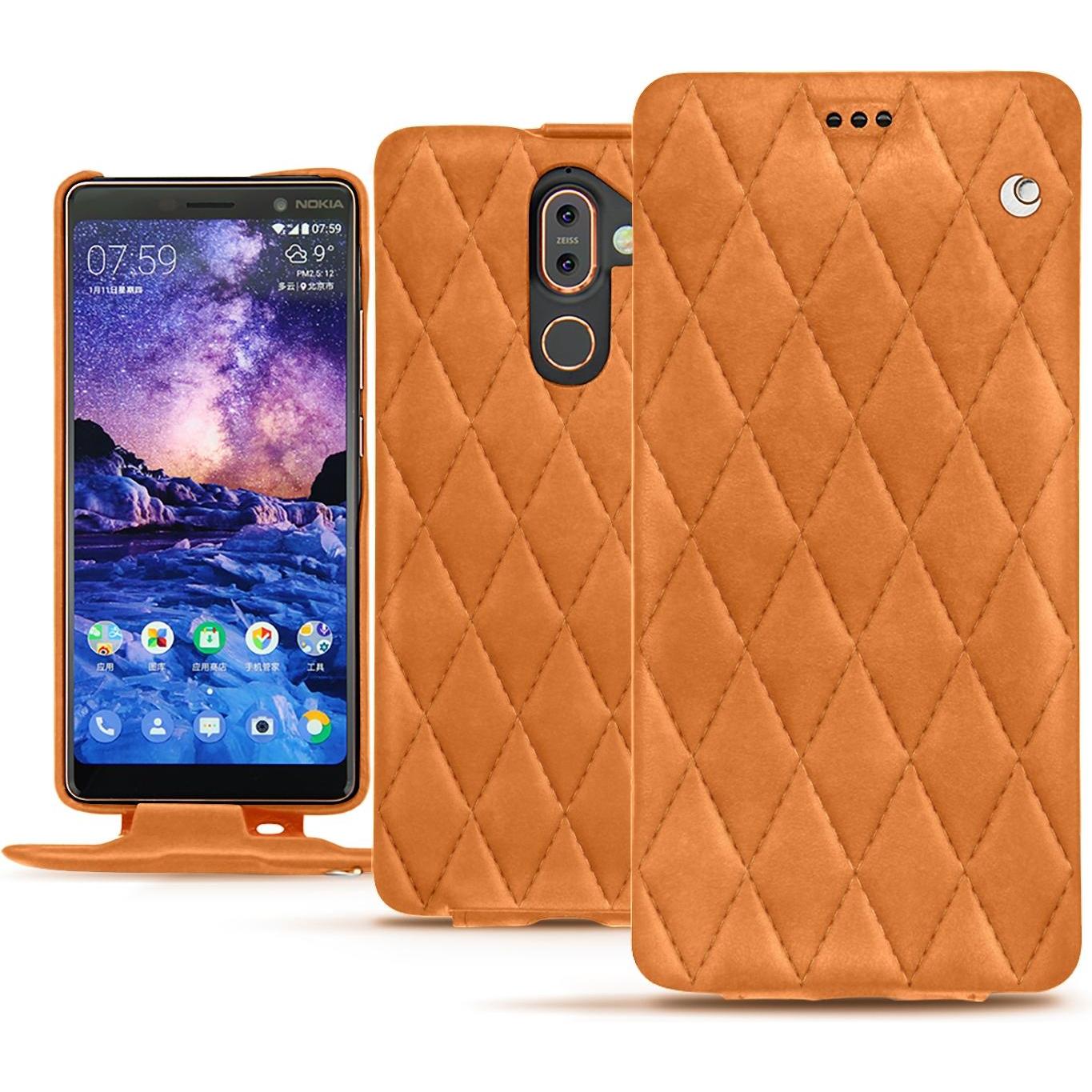 Thumbnail - Noreve Lederschutzhülle vertikal (Apple iPhone 7 Plus), Smartphone Hülle, Orange
