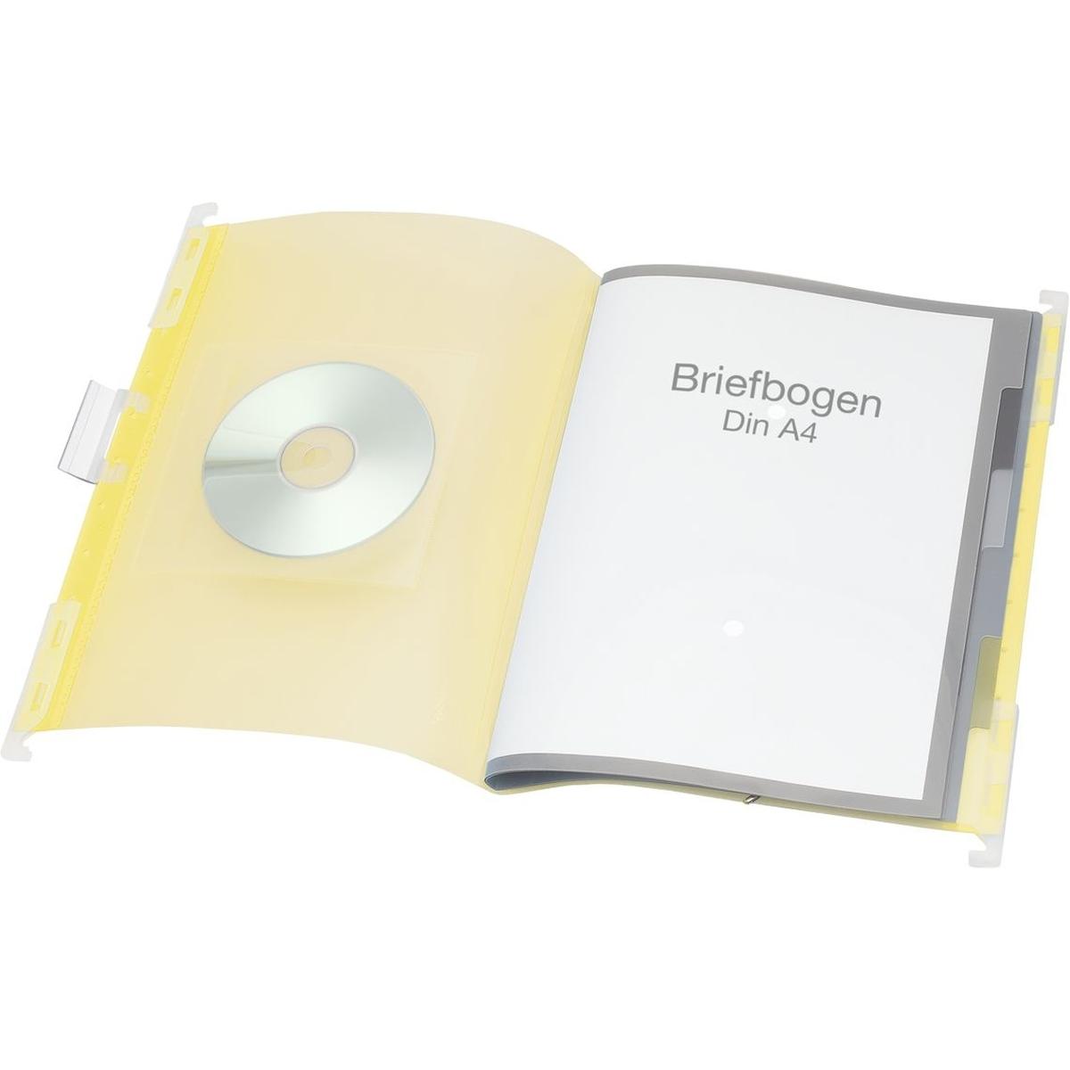 Foldersys, Mappe, Hänge-Ordnungsmappe A4 PP 6 Fächer gelb transluzent (A4, 1 x)