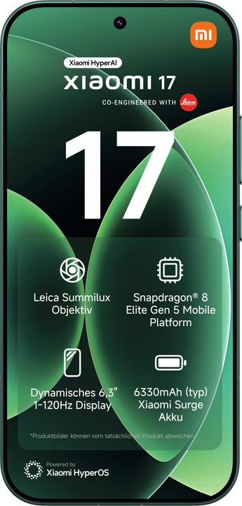 Image du produit Xiaomi 17 (512 Go, Venture Green, 6.30", Double SIM, 5G)