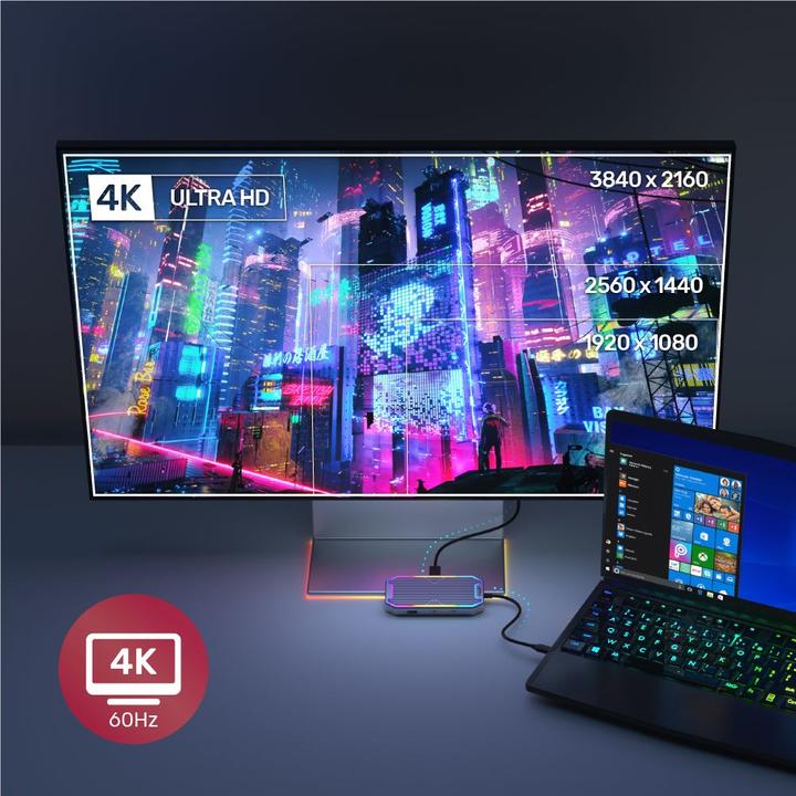 Actual product image Unitek HUB USB-C HDMI RJ45 PD 100W (USB-C, 7 Ports)