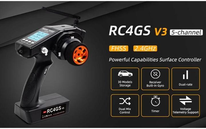 Actual product image RadioLink RC4GS V3 2.4 GHz remote control, 5 channel, with receiver