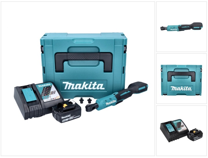Actual product image Makita PWR 180 RT1J Battery ratchet screwdriver 18 V 47.5 Nm 1/4" 3/8" + 1x battery 5.0 Ah + charger + Mak (1/4")