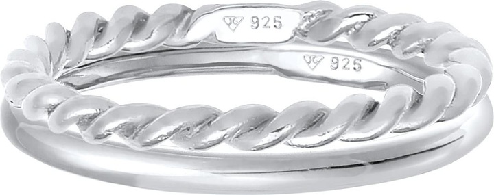 Immagine prodotto Elli Anello Basic Twisted Set di 2 anelli in argento 925 (54, 925 Argento)