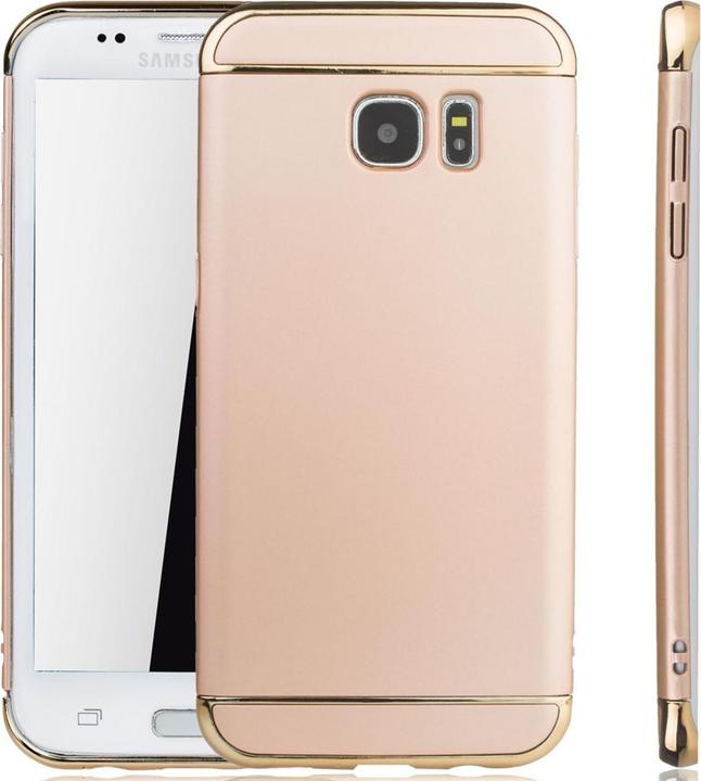 Actual product image König Design Mobile Case Protection Case for Samsung Galaxy S7 Edge Bumper 3 in 1 Cover Gold New (Samsung Galaxy S7 Edge)
