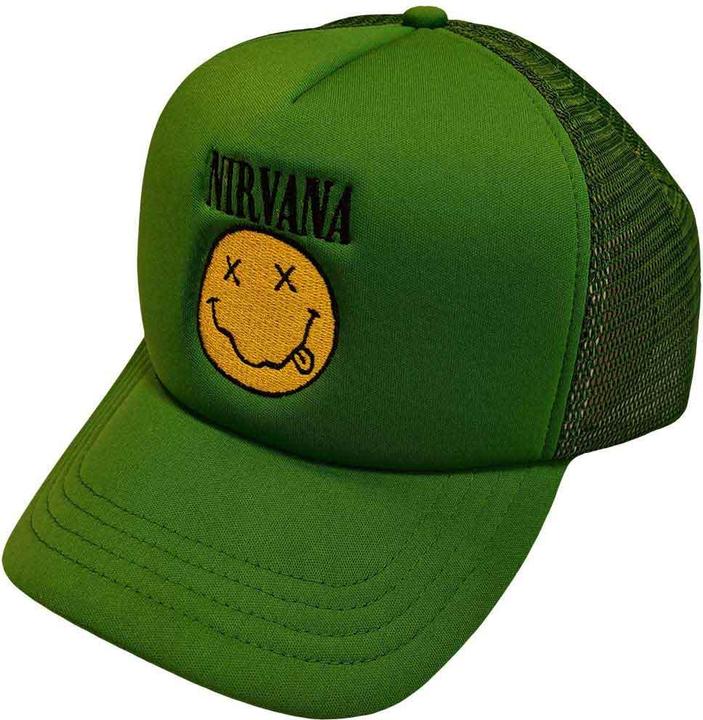 Nirvana Logo & Happy Face Mesh-Back Cap