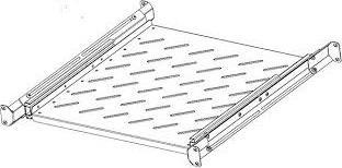 Legrand EvoLine 4-fach ausziehbares Regal 1U 525mm 65kg (1 HE, 19 inch rek)