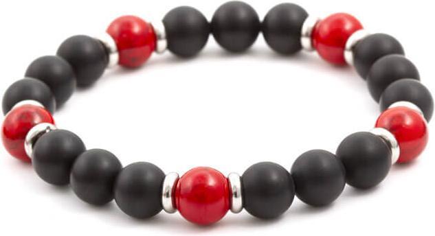 Actual product image Beneto Agate and howlite bead bracelet MINK23 / 17 (L)