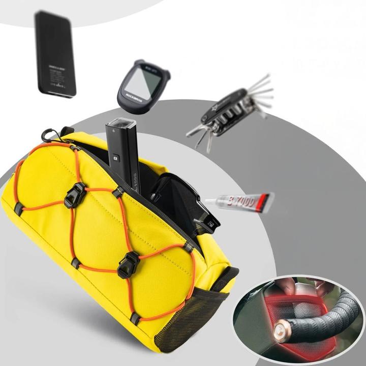 Actual product image Rockbros Other goods 30110054006 Handlebar Bicycle Bag 2.2L - Yellow (2.20 l, Handlebar bag)