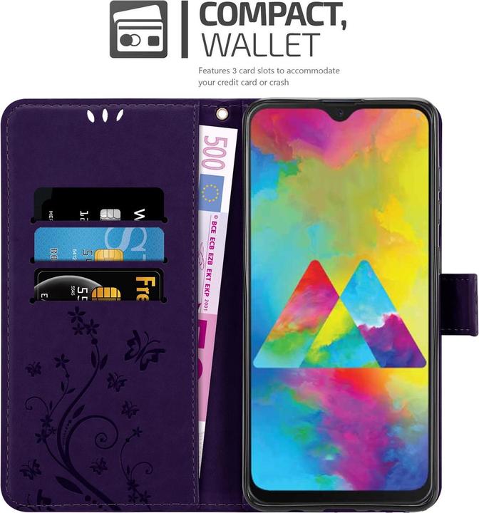 Image du produit Cadorabo Couverture du livre de fleurs (Samsung Galaxy M30s, Samsung Galaxy M21)