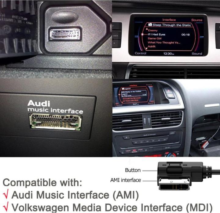 Actual product image ACV AUX Audio Cable MDI AMI MMI Interface USB Jack 3,5mm male cable for Audi A (Transmitter & Receiver)