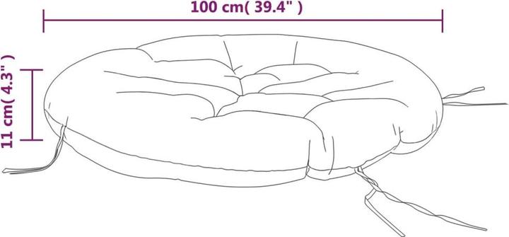 Actual product image vidaXL 10-piece garden lounge set with cushions (100 x 11 cm)