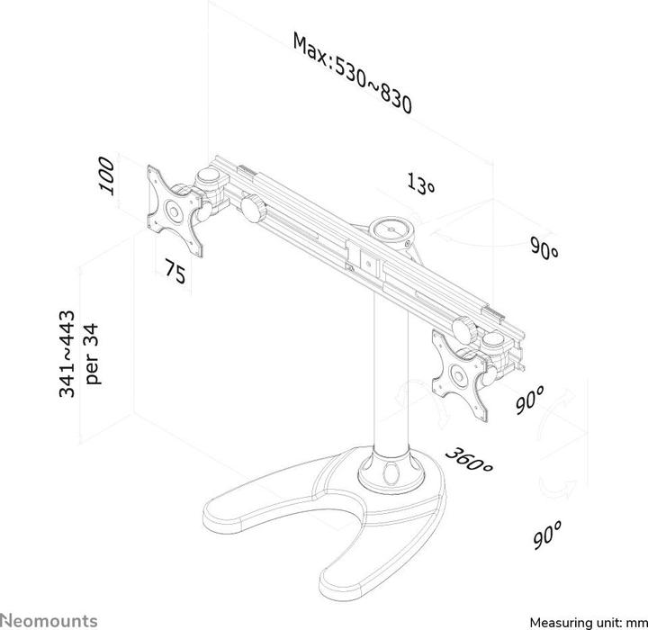 Actual product image Neomounts FPMA-D700DD Monitor table base (Table, 27", 16 kg)