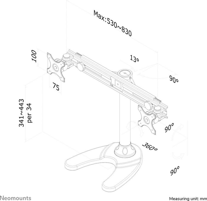Actual product image Neomounts FPMA-D700DD Monitor table base (Table, 27")