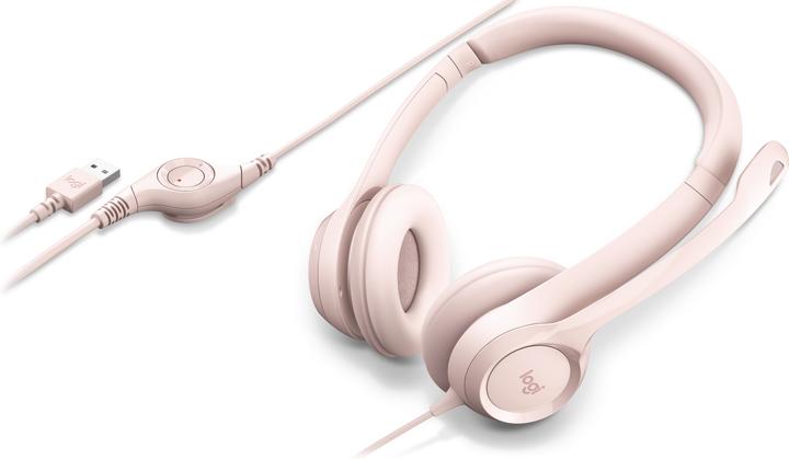 Actual product image Logitech Wired H390 headset - ROSE - USB (Cable, USB-A)