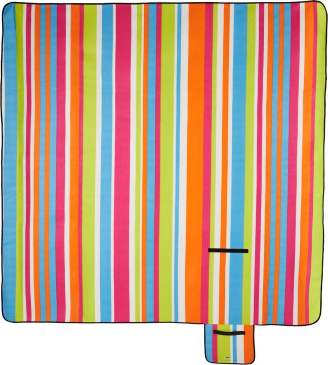 Actual product image Relaxdays Colourfully Striped Picnic Blanket