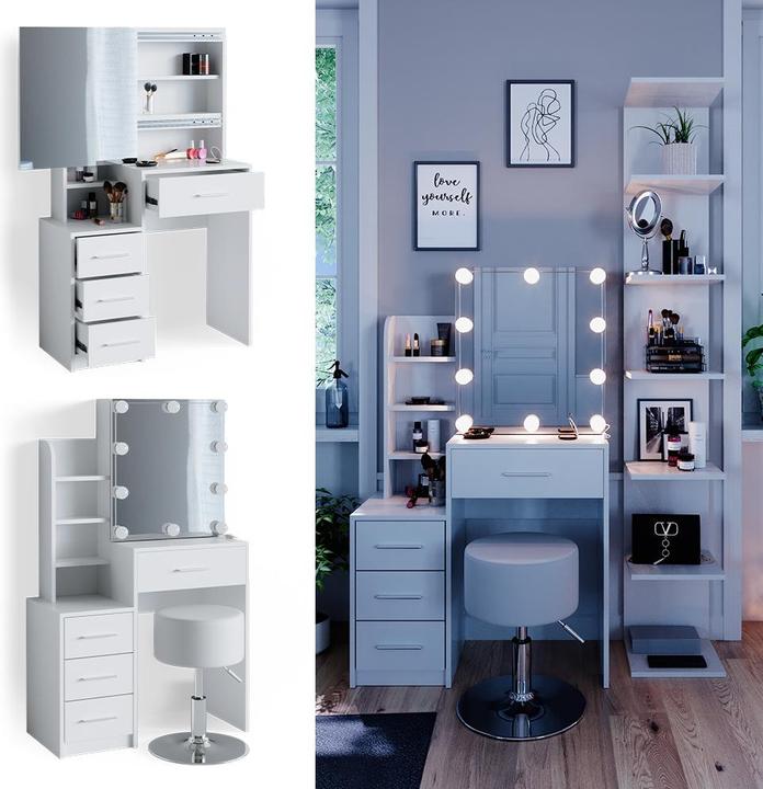 Image du produit Vicco Conrada avec éclairage LED et tabouret (80 x 36 x 132 cm)