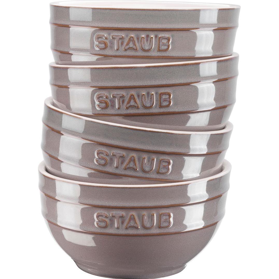 Zwilling Staub Ciotola Rotonda 40508-152-0 12 Cm - Set Di 4 Pezzi, Ciotola + Scodella, Grigio