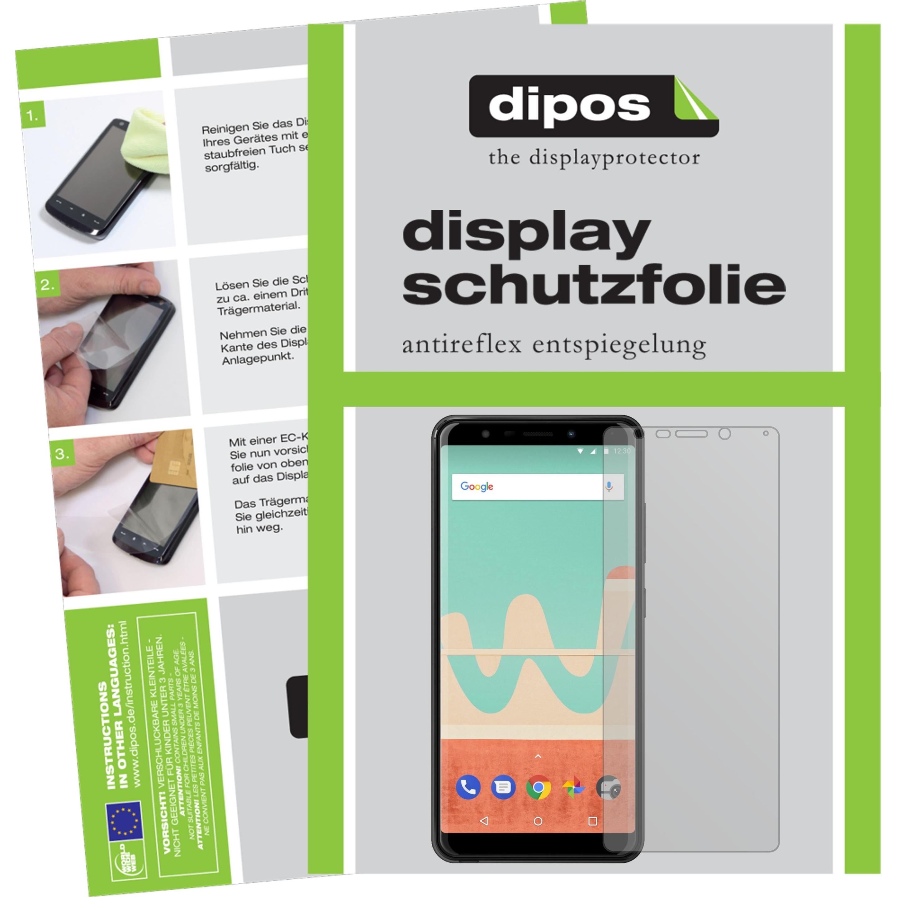 Dipos Displayschutzfolie Antireflex (2 Stück, Wiko View Go), Smartphone Schutzfolie, Transparent