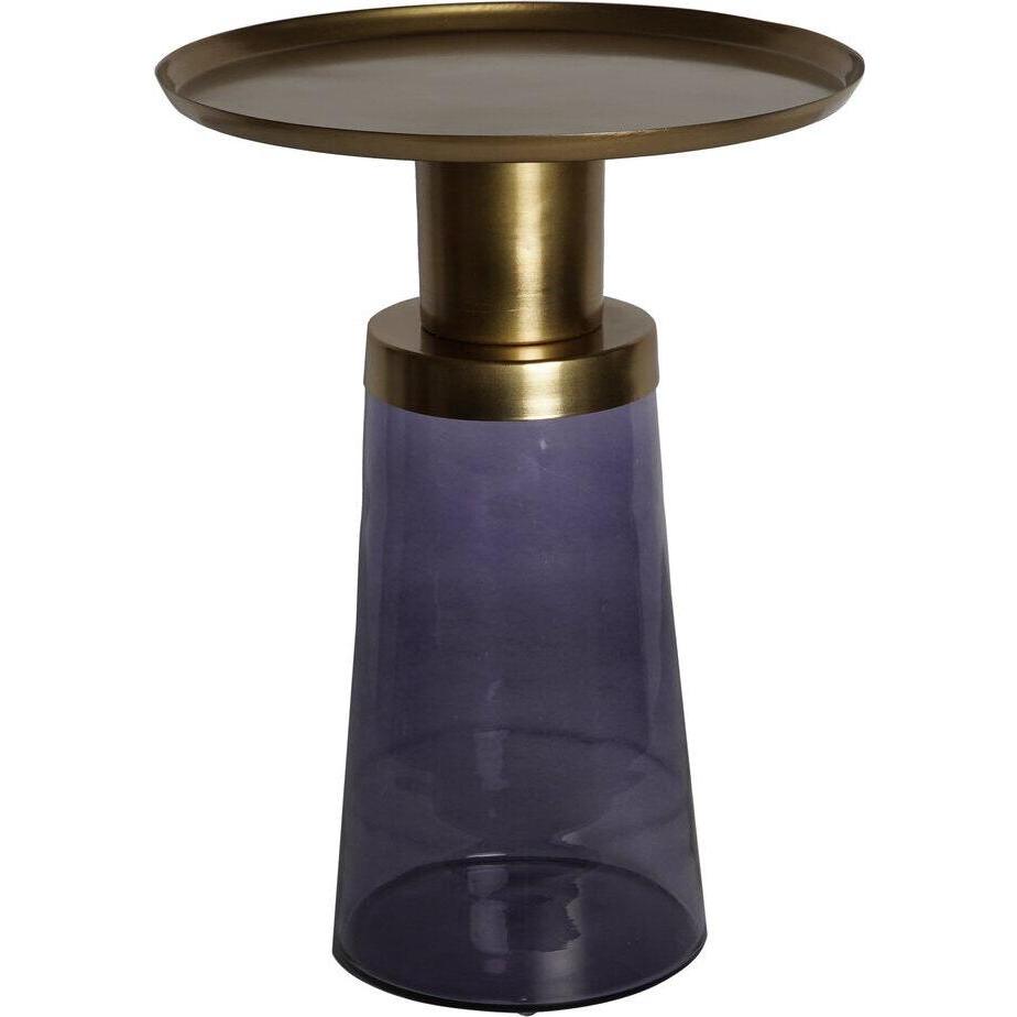 DKD Home Decor, Tavolino da salotto, Side table 37 x 37 x 50 cm Crystal Blue Golden Iron