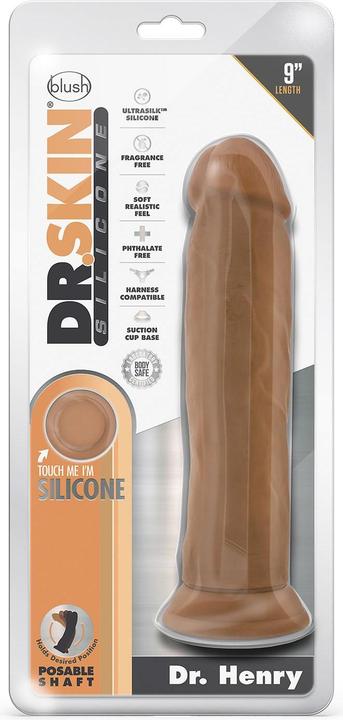 Produktbild Blush Dr. Skin Silicone - 9 Inch Realistic Platinum Cured Dong - Powerful Suction Cup for Hands Free Play
