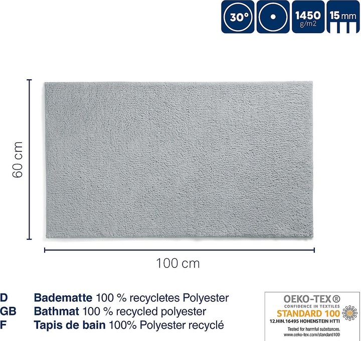 Actual product image Kela Bathmat Maja rock grey (100 x 60 cm)