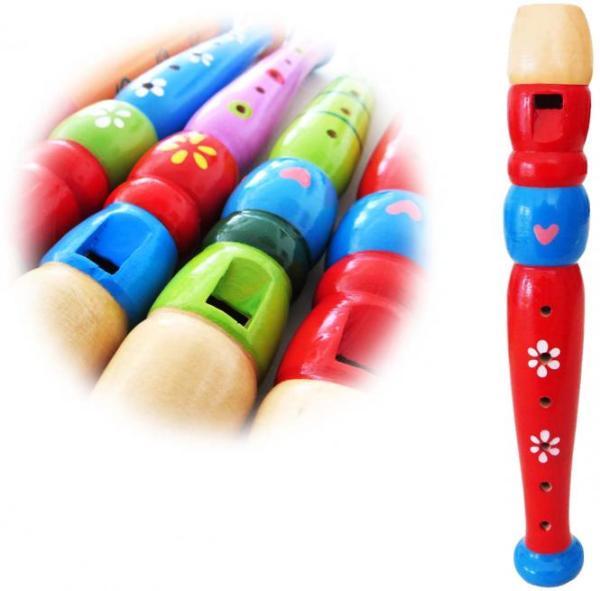 Actual product image keepdrum KFL1RD Wooden Flute for Children Red