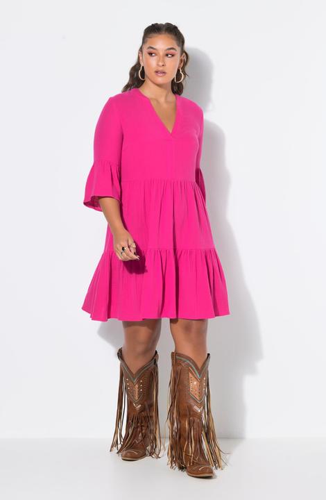 Image du produit Studio Untold Robe courte en mousseline, coupe évasée, avec volants (46, 48)