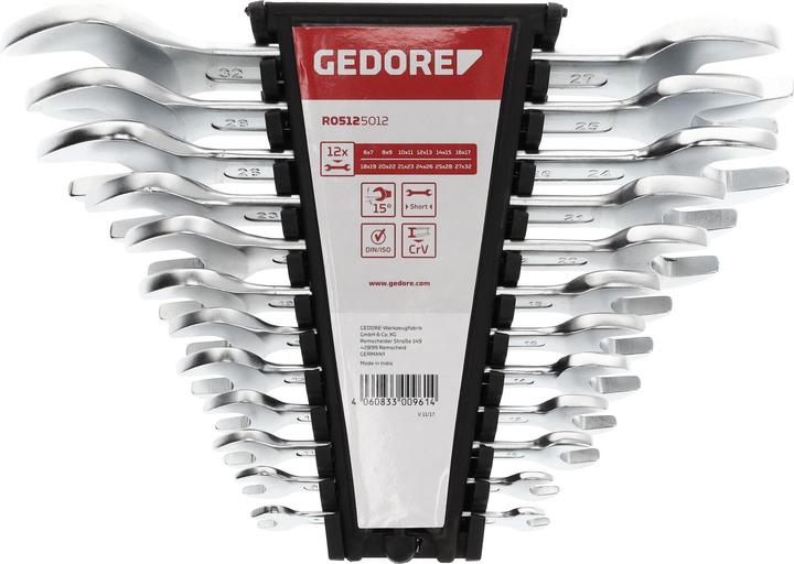 Produktbild Gedore Red red R05125012 Doppelmaulschlüssel Satz kurz SW6-32 mm 12-teilig (32 mm, 19 mm, 6 mm, 12 mm, 24 mm, 14 mm, 22 mm, 16 mm, 23 mm, 10  mm, 21 mm, 18 mm, 27 mm, 7 mm, 31 mm, 17 mm, 11 mm, 15 mm, 26 mm, 30 mm, 8 mm, 28 mm, 9 mm, 29 mm, 13 mm, 20 mm, 25 mm)