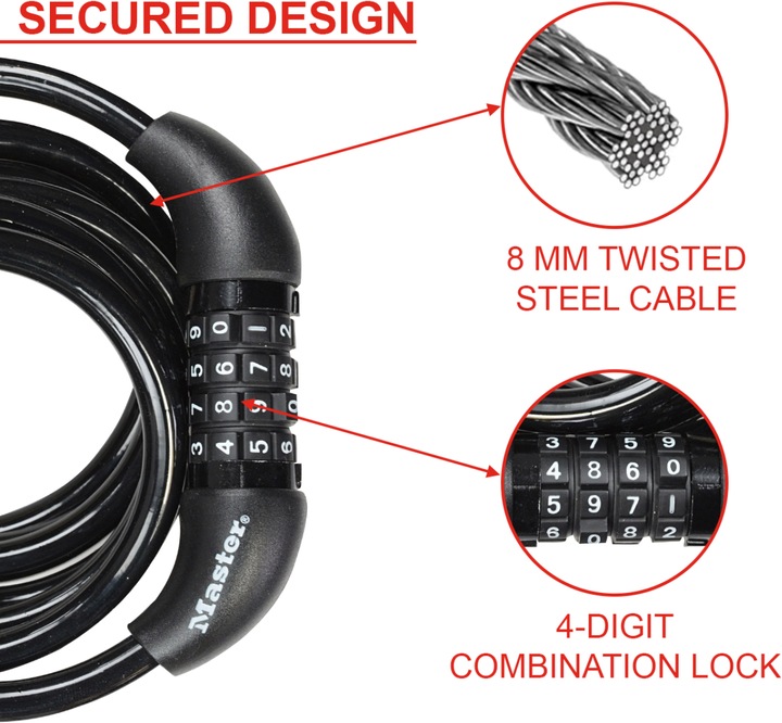 Actual product image Master Lock Spiral lock (180 cm)