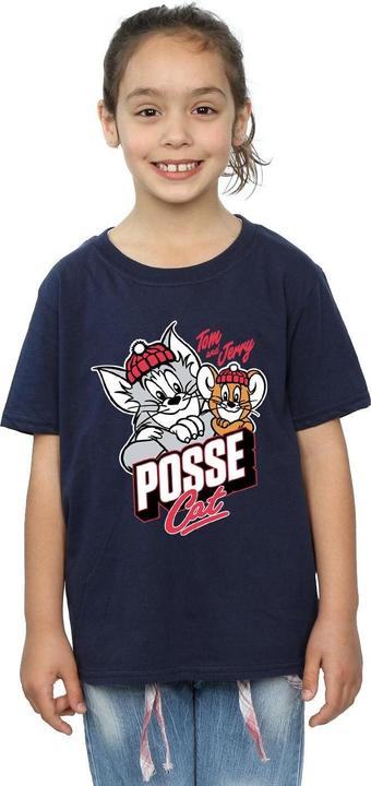 Actual product image Tom & Jerry Girls Posse Cat Cotton T-Shirt (140, 146)