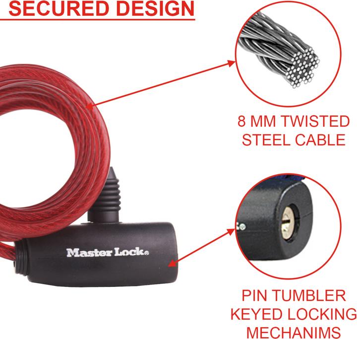 Produktbild Master Lock Spiralkabelschloss (180 cm)