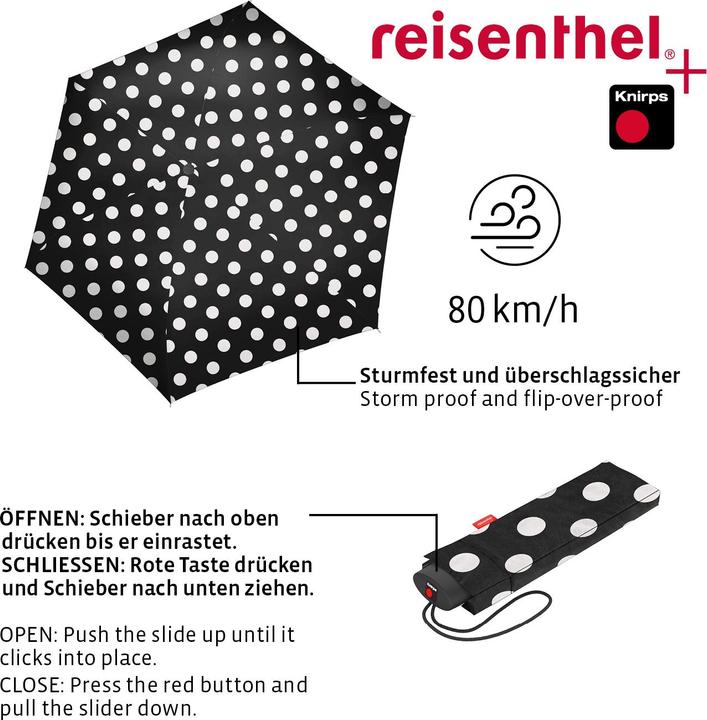 Image du produit reisenthel Parapluie Pocket Mini Dots White