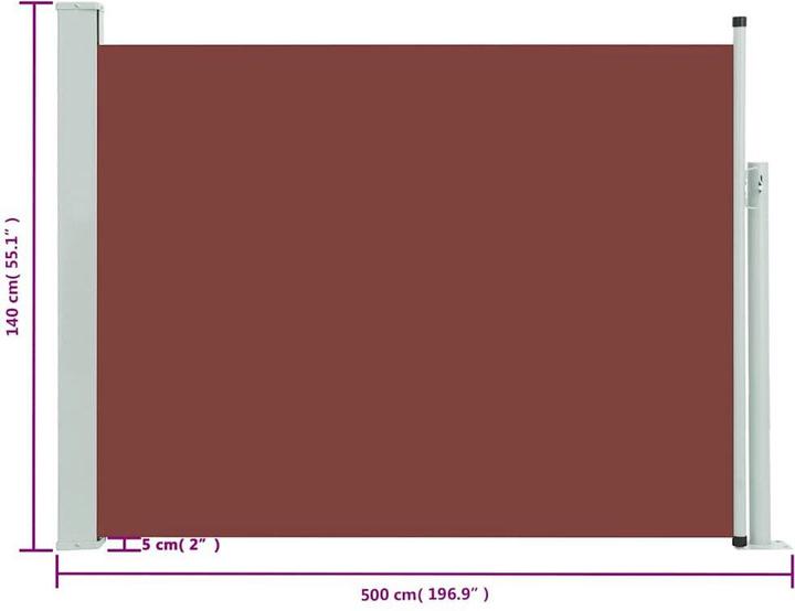 Produktbild vidaXL Seitenmarkise (5 m)