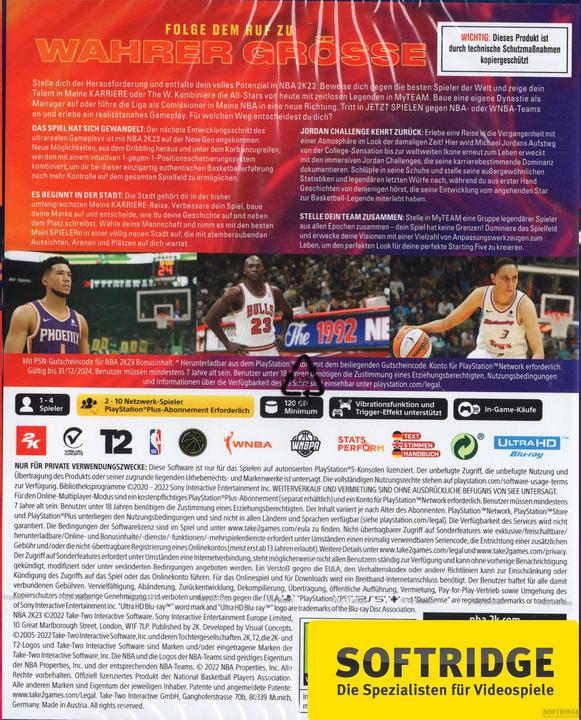 Immagine prodotto 2K Games NBA 2K23 (PS5, Multilingue)