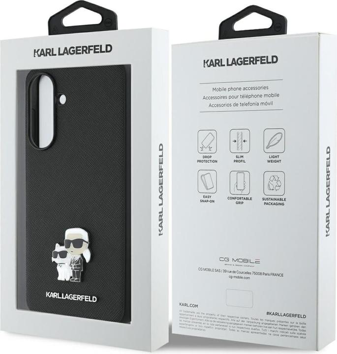Actual product image Karl Lagerfeld Case Saffiano w/ K&C Metal Logo for Samsung Galaxy A36 black (Samsung Galaxy A36)