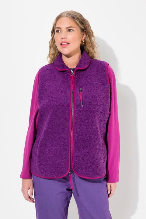 Produktbild Ulla Popken Teddyweste, Stehkragen, 2-Wege-Zipper, ärmellos (50, 52)