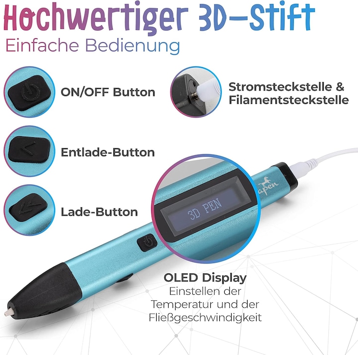 Produktbild Filapen 3D Stift mit 10 Filamenten