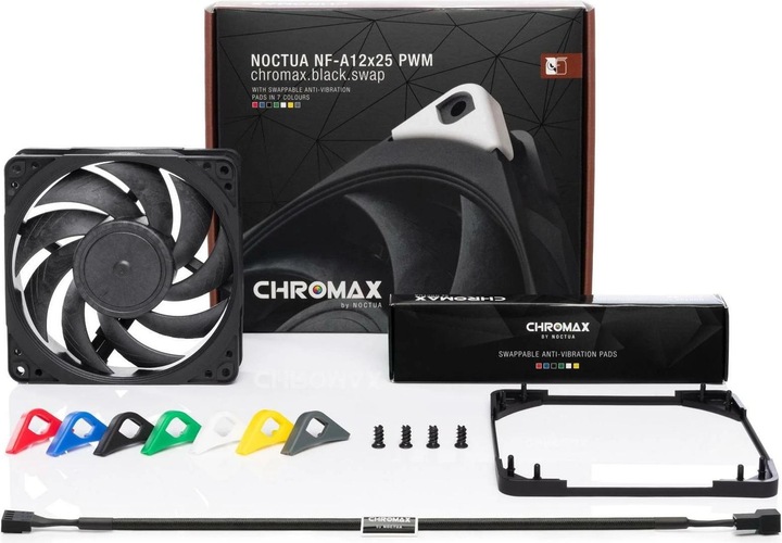 Produktbild Noctua NF-A12X25 PWM chromax.black.swap (120 mm, 1 x)