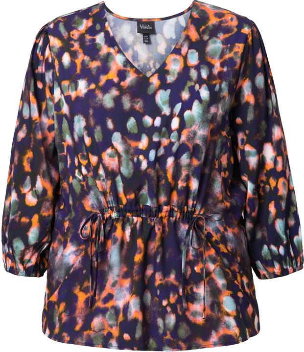 Actual product image Ulla Popken Graphic Print Drawstring Waist Blouse (58)